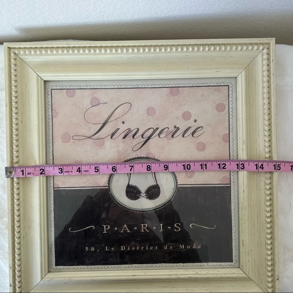 Shabby Chic Lingerie Paris 15” X 15” Framed Art